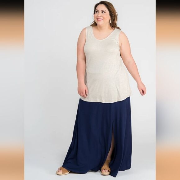 NWT Agnes & Dora Essential Tank Heather Oatmeal - Picture 3 of 3